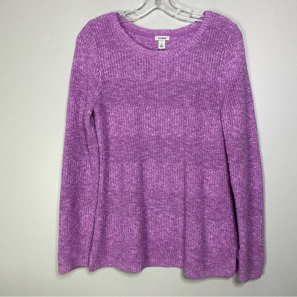 LL Bean Purple Lilac lavender stripes Crew Neck Sweater Size small - Picture 1 of 8